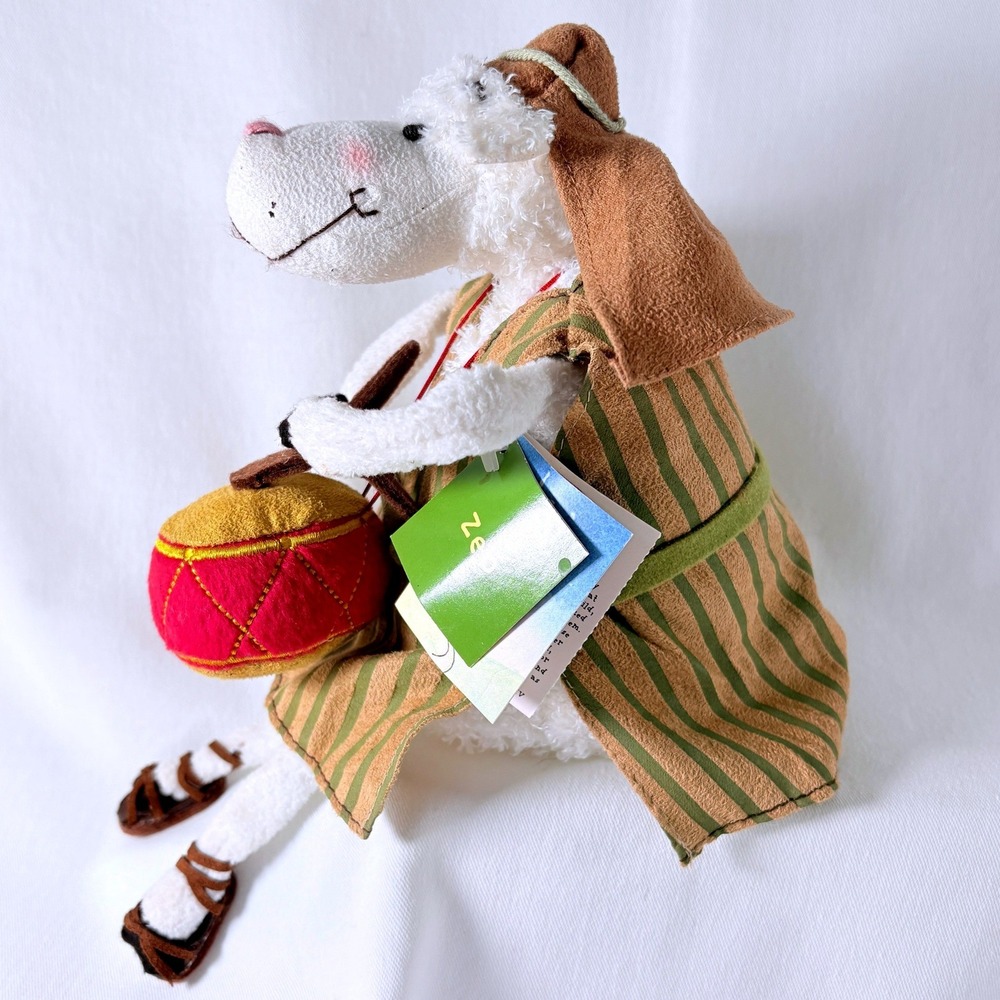 Hallmark DaySpring Really Woolly Series 1 Christmas Zeb Drummer Sheep Plush - Picture 3 of 9